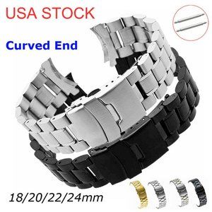 NEW 22mm 316L Solid Stainless Steel Watch Band